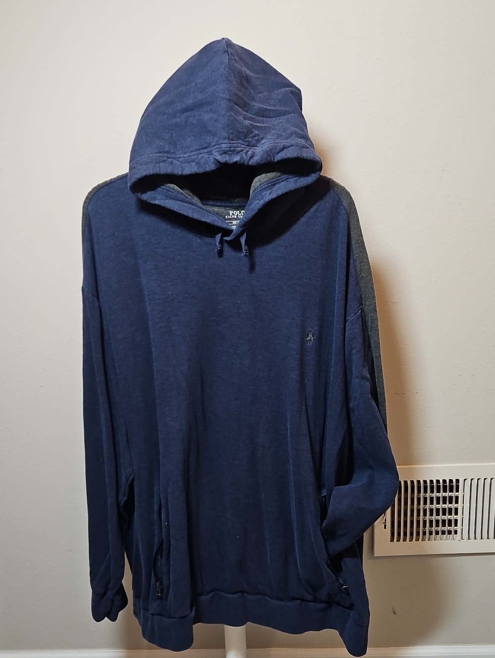 Polo Ralph Lauren 3X Navy Blue Hooded Pullover Sweatshirt